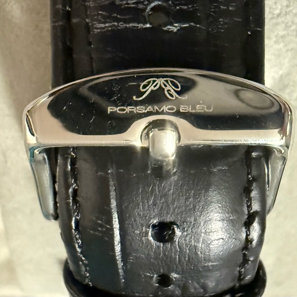 Porsamo Bleu Black Dial Silver Leather Watch - Picture 7 of 11